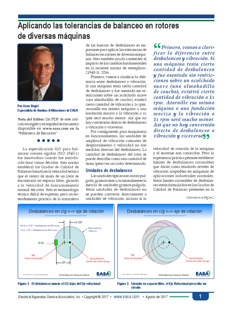 ApplyingBalanceTolerances EASA PDF | PDF | Rotación | Fuerza