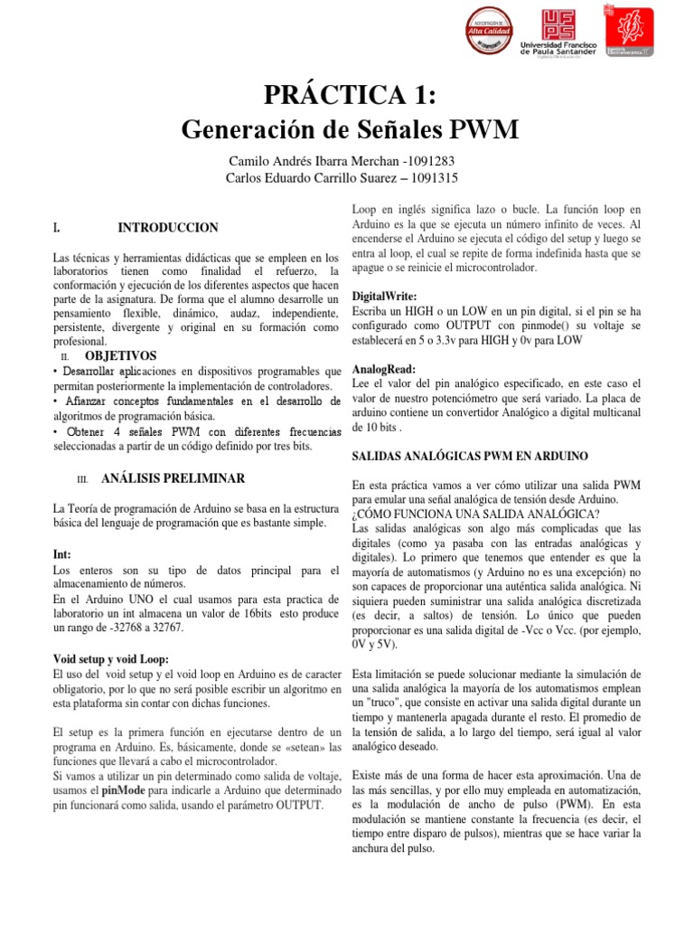 Practica 1 Control Digital Pdf Arduino Señal Analoga