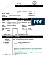 Plan Semanal: Datos de Identificación