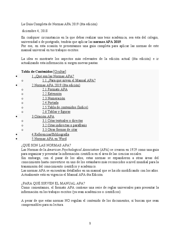 La Guía Completa de Normas APA 2019 PDF Estilo apa Bibliografía