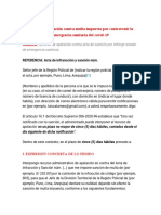 Modelo de Apelación Contra Multa Impuesta Por Contravenir La Emergencia Sanitaria Del Covid