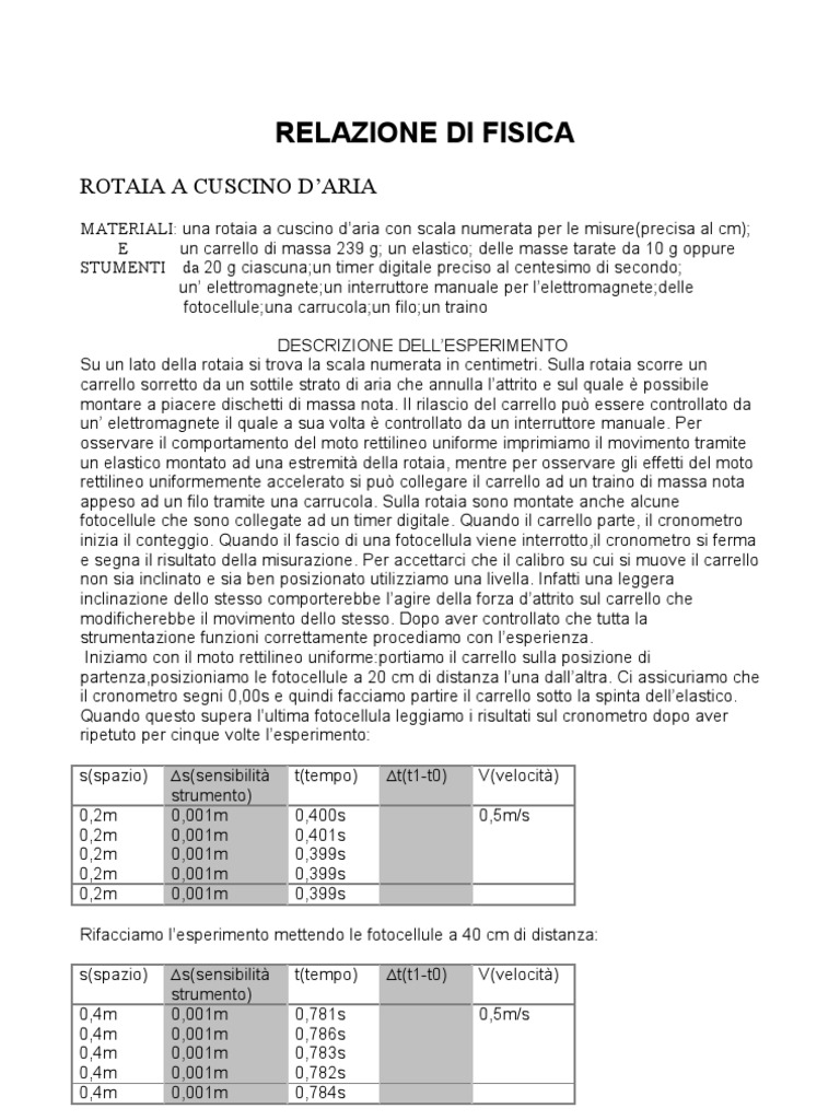 Come Fare Una Relazione Di Fisica