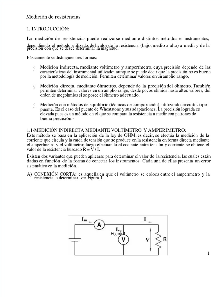 Guía de Medición de Resistencias | PDF | Resistencia Eléctrica y ...
