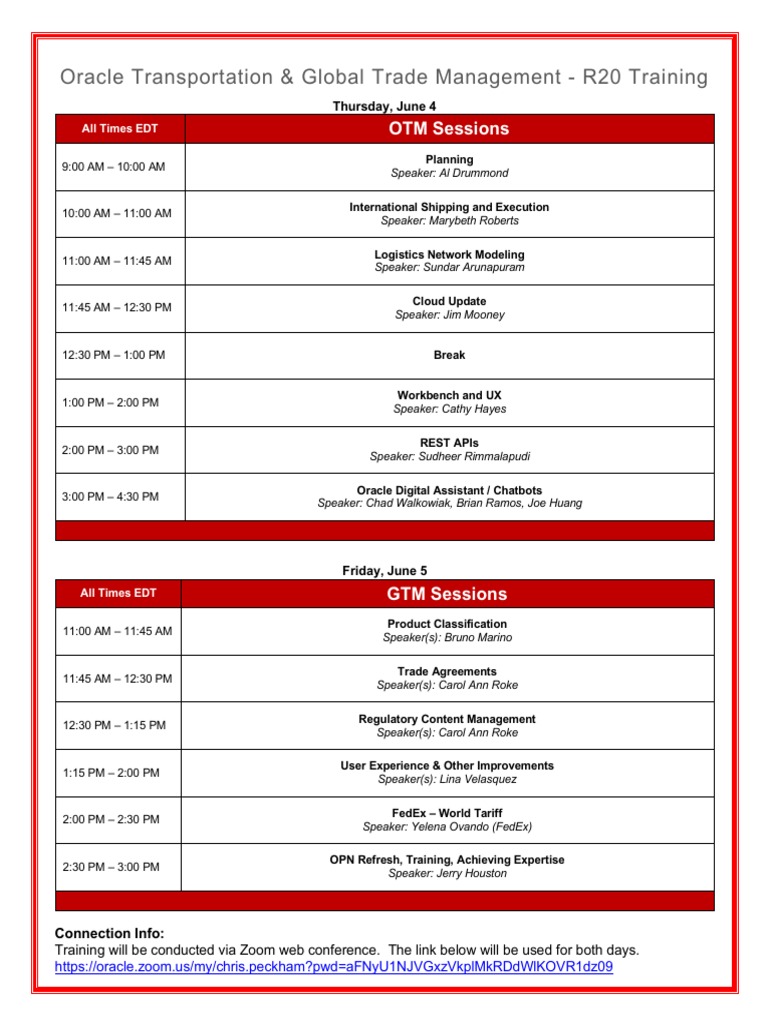 OTM & GTM R20 Training Agenda | PDF | Digital Technology | Software