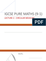 Igcse Pure Maths (9-1) : Lecture 2: Circular Measure