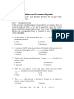 Vocabulary and Grammar Section (60 Points