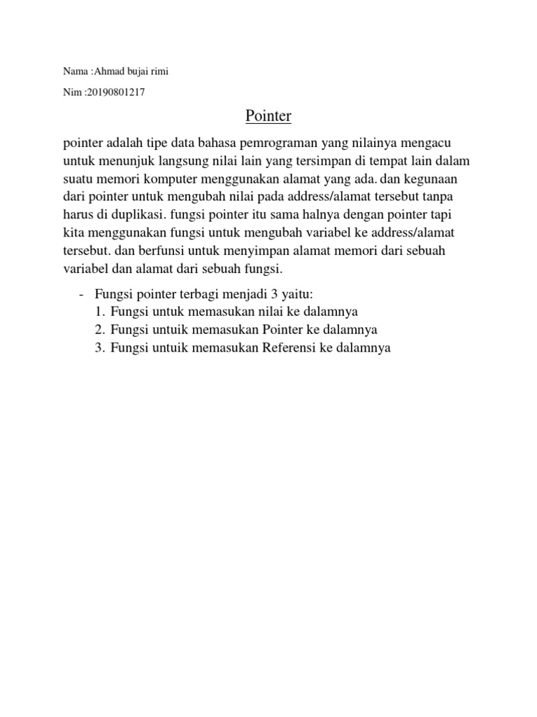 Fungsi dan Penggunaan Pointer dalam Pemrograman | PDF | Seni | Komputer