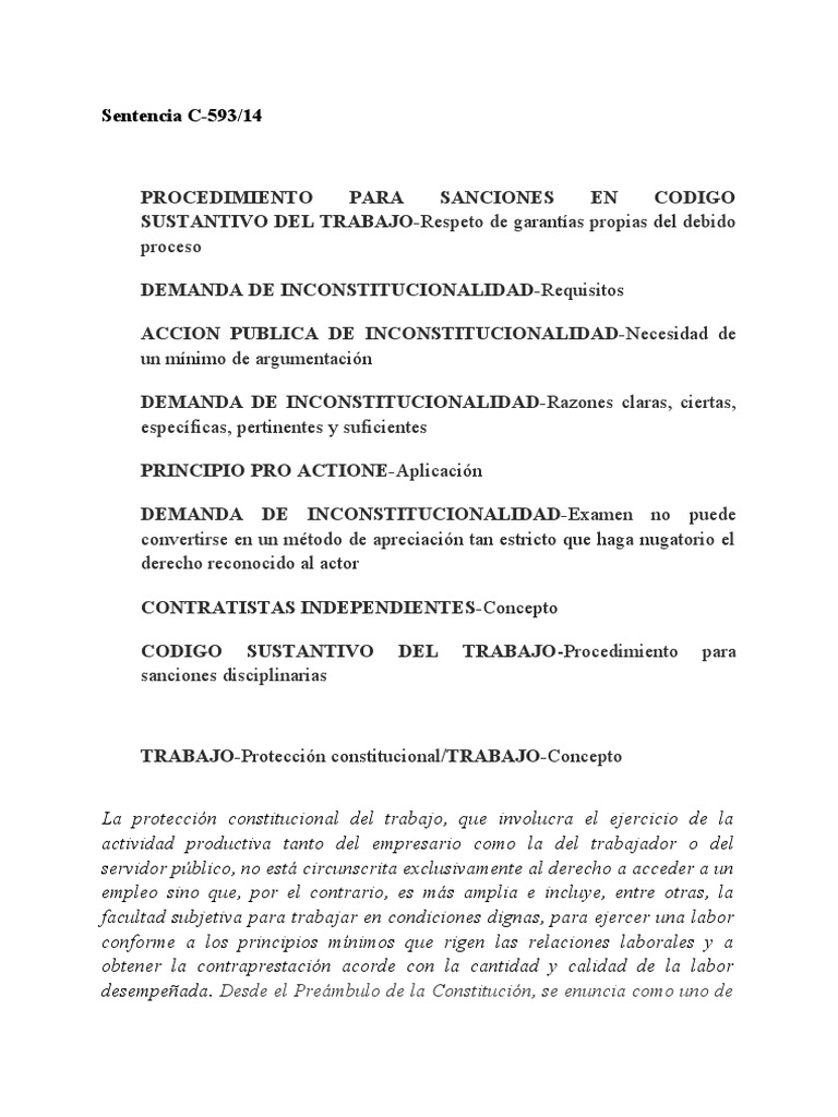Análisis de la Sentencia C-593/14 | PDF | Debido al proceso | Derecho