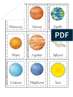 3 Part Matching Cards Solar System