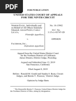   FOR PUBLICATION UNITED STATES COURT OF APPEALSFOR THE NINTH CIRCUIT  N IMENISH P ATEL ,v. F ACEBOOK , INC .,  No. 18-15982 D.C. No.18-15982-2019-08-08-3