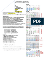 UAP Spring 2020 Academic Calendar