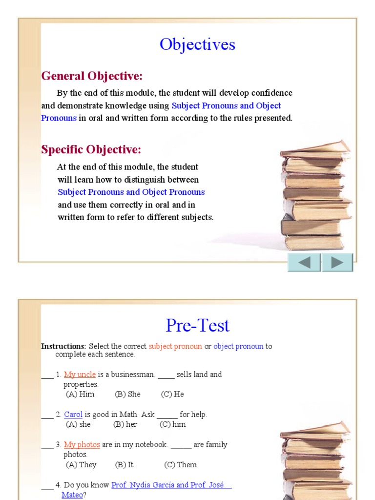 Objectives General Objective PDF Object (Grammar) Plural