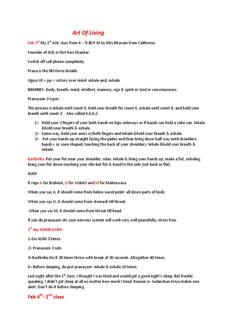 Sudarshan Kriya Process Pdf Pdf Meditation Breathing