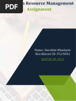 Assignment: Name: Harshita Khadayte Enrollment ID: PG19042