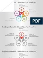 5 Step Infographic Colored Petals PowerPoint