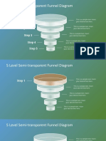 5 Level Semi-Transparent Funnel Diagram: Step 1 Step 2 Step 3 Step 4 Step 5