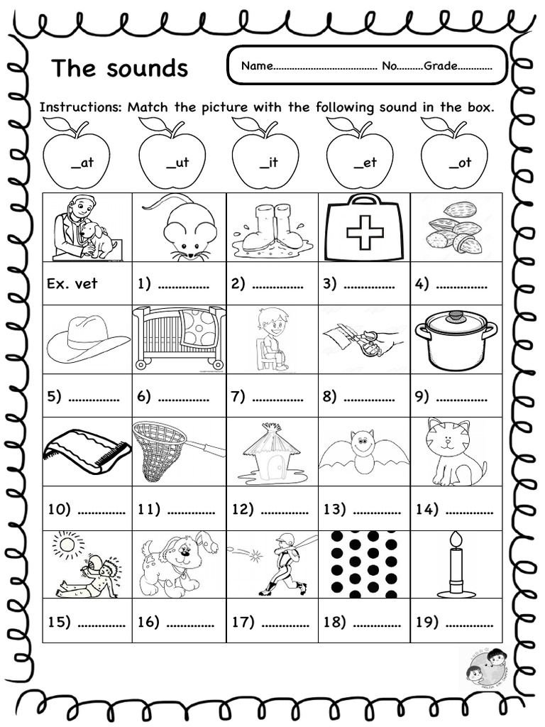 Sound Matching Activity Worksheet | PDF | Games & Activities | Teaching ...