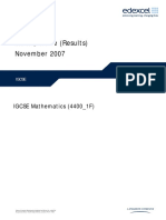 Mark Scheme (Results) November 2007: IGCSE Mathematics (4400 - 1F)