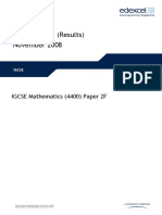 Mark Scheme (Results) November 2008: IGCSE Mathematics (4400) Paper 2F