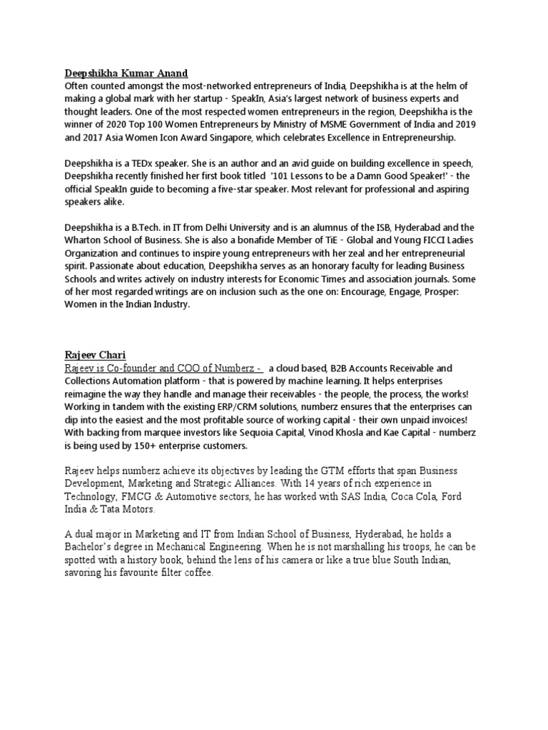 Speakers Intro Download Free Pdf Entrepreneurship Brand