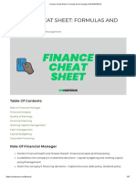 Finance Cheat Sheet - Formulas and Concepts - RM NISPEROS