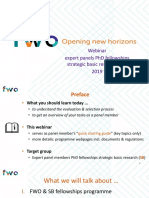 Webinar Expert Panels PHD Fellowships Strategic Basic Research (SB) 2019