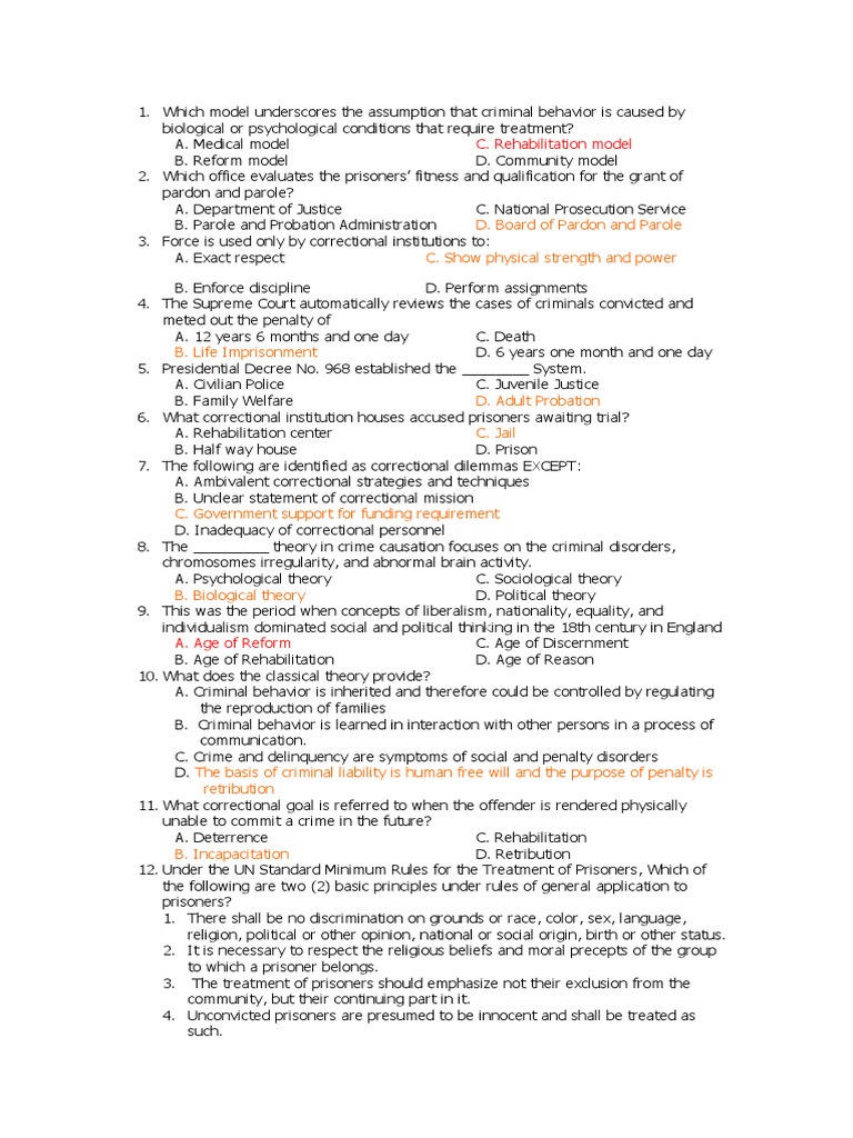 C. Rehabilitation Model | PDF | Prison | Probation