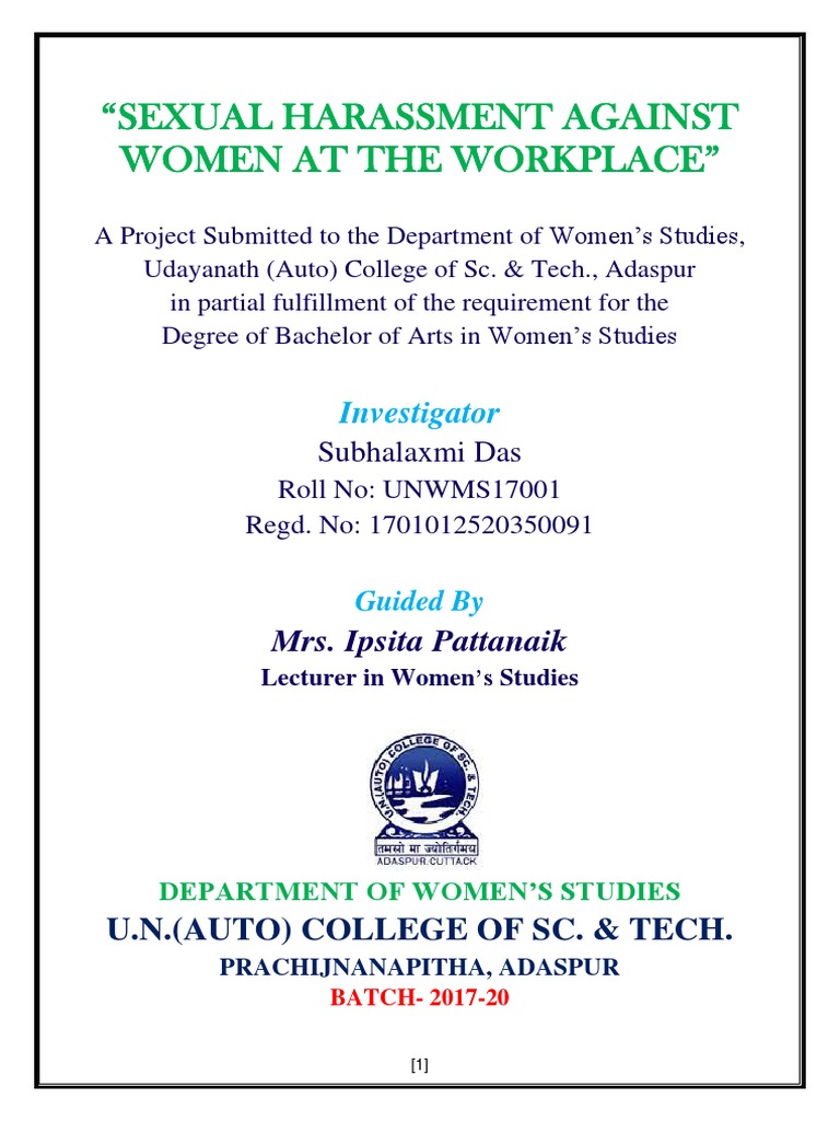 Exploring Sexual Harassment Against Women in the Retail Sector: A Case ...