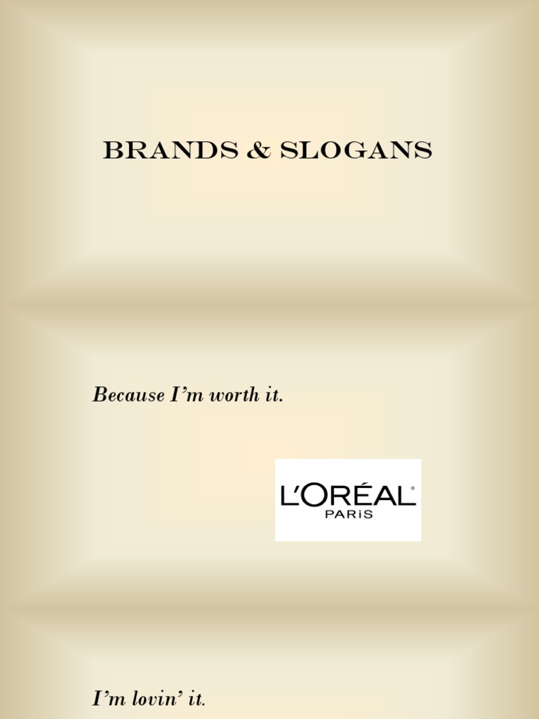 Iconic Brand Slogans List | PDF