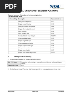 Internal Order/Cost Element Planning