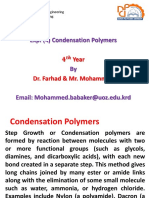 Exp. (4) Condensation Polymers: Year Dr. Farhad & Mr. Mohammed