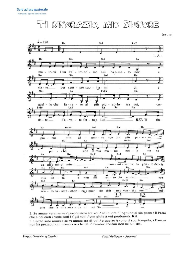 ti ringrazio mio signore pdf