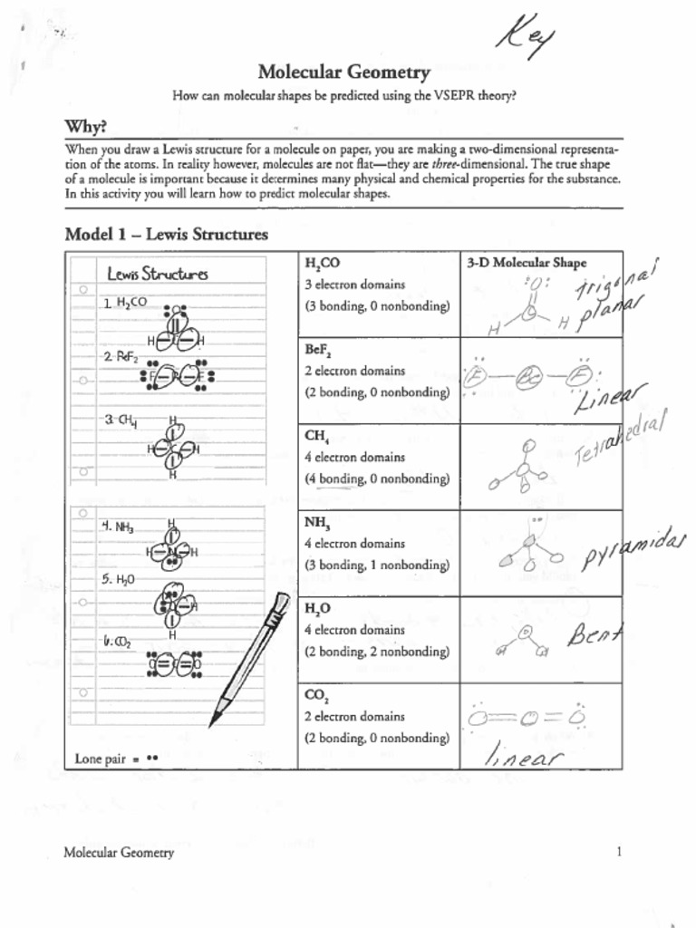 Molecular Geometry Pogil Key | PDF