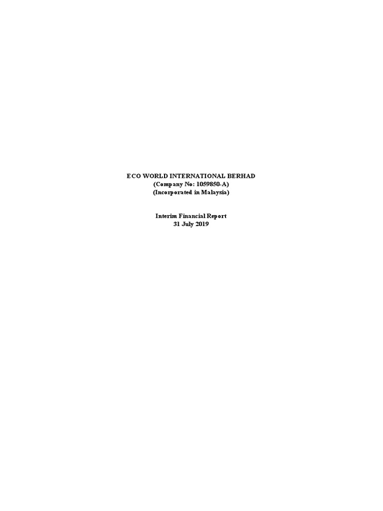 Eco World International Q3 2019 Report | PDF | Equity (Finance ...
