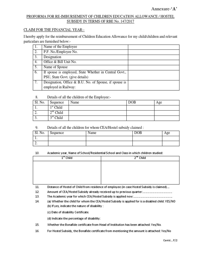 Cea Form New