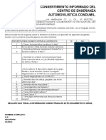 Consentimiento Informado Del Centro de Enseñanza Automovilistica Condumil