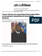 CT's Black Chief Justice Speaks On Racial Upheaval 