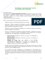 Pago anticipado y adelanto de cuotas en Banco de la Nación