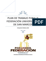 Plan de Trabajo Forjando Federación A La FUSM