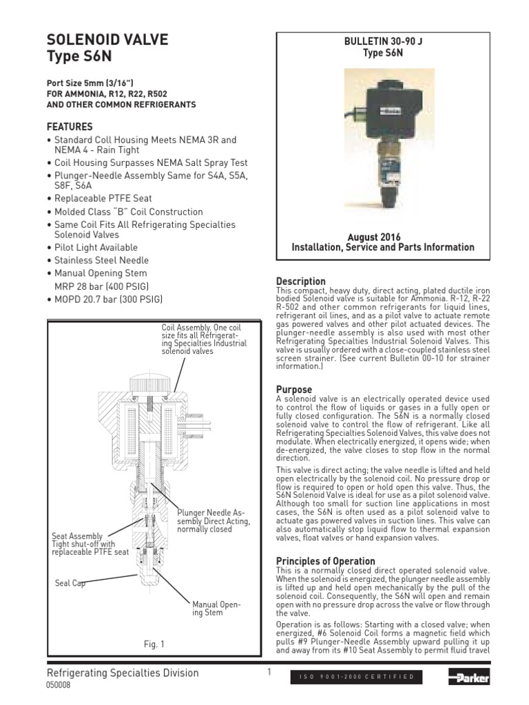 Valvula Solenoide S6N | PDF | Valve | Inductor