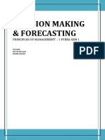 Decision Making & Forecasting: Principles of Management - 1 Fybba Sem 1