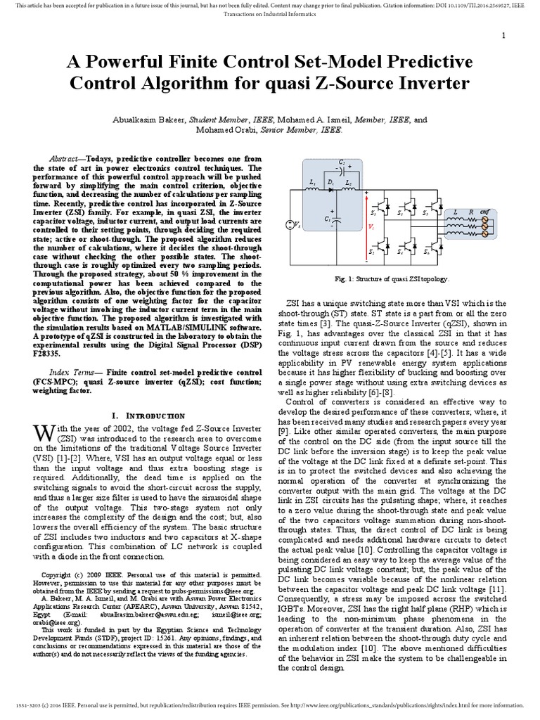 A Powerful Finite Control Set-Model Predictive Control Algorithm For ...