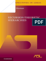 (Perspectives in Logic 9) Peter G. Hinman - Recursion-Theoretic Hierarchies-Cambridge University Press (2017) PDF