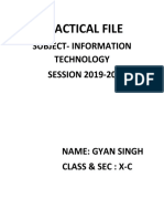 Subject-Information Technology SESSION 2019-20: Practical File
