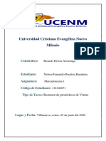 Resumen Sobre Pronosticos de Ventas, Nelson Fernando Bautista 118140071