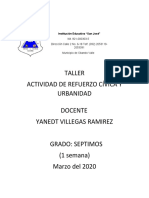 Actividad de refuerzo cívica y urbanidad grado séptimo