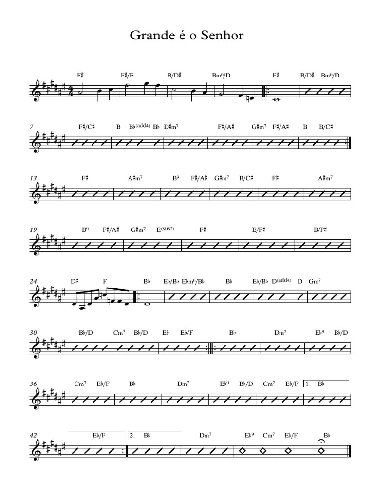 Grande É o Senhor Partitura Completa PDF