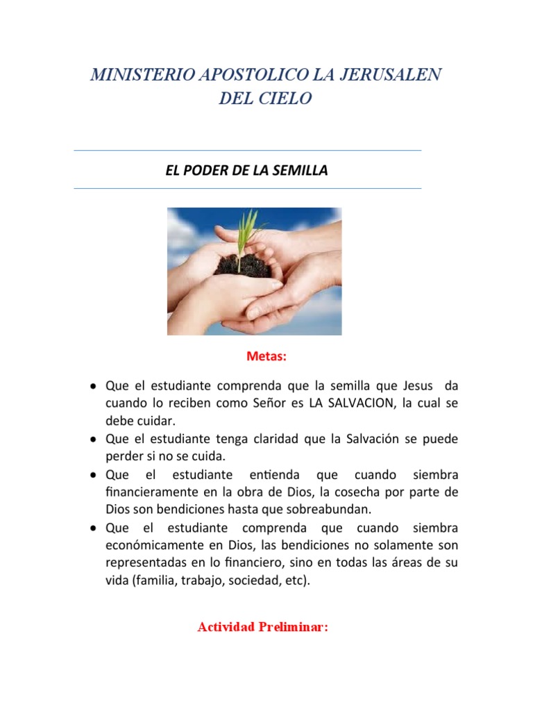 4.el Poder de La Semilla | PDF | Salvación | Siembra