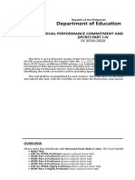 Department of Education: Individual Performance Commitment and Review Form (Ipcrf) Part I-Iv
