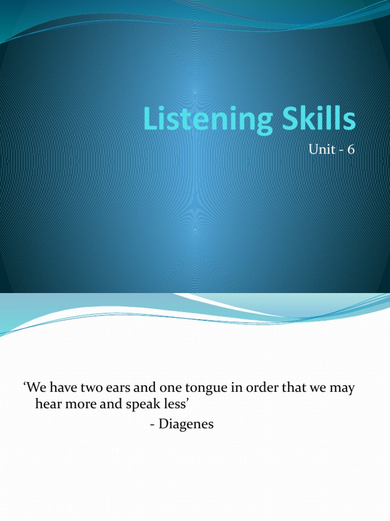 Effective Listening Skills Guide | PDF